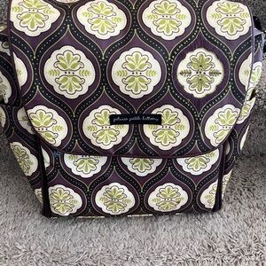 Petunia Pickle Bottom Green and Brown Baby Bag with Geometric Pattern